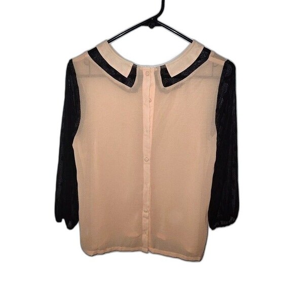 Women's Chloe K Sheer Lace Blouse Blush Small - Picture 2 of 6